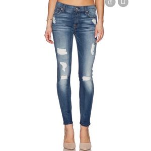 7 For all mankind - destroyed ankle skinny jeans